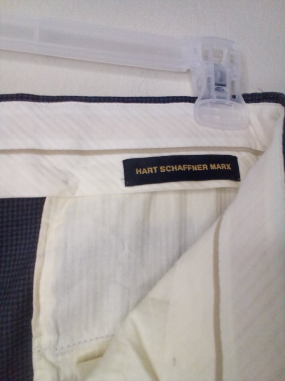 Hart Schaffner Marx Pants Men 34 x 31 Pleats Trousers Check Gray - Picture 10 of 16